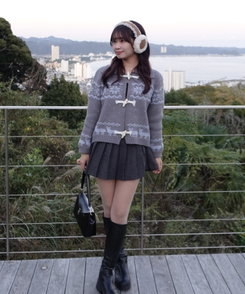 ノルディッククロップカーディガン GREY