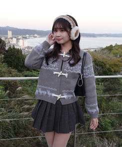 ノルディッククロップカーディガン GREY