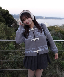 ノルディッククロップカーディガン GREY