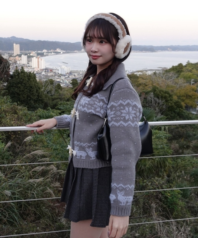 ノルディッククロップカーディガン GREY