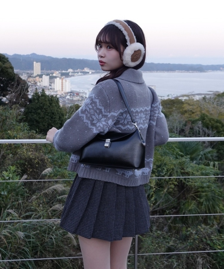 ノルディッククロップカーディガン GREY