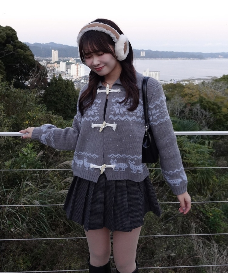 ノルディッククロップカーディガン GREY