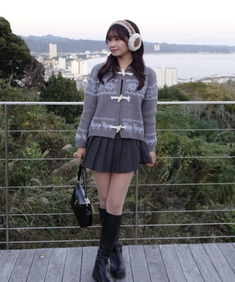 ノルディッククロップカーディガン GREY