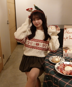 リボンノルディックニット IVORY