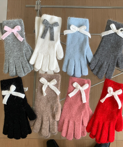 파스텔 리본 울장갑