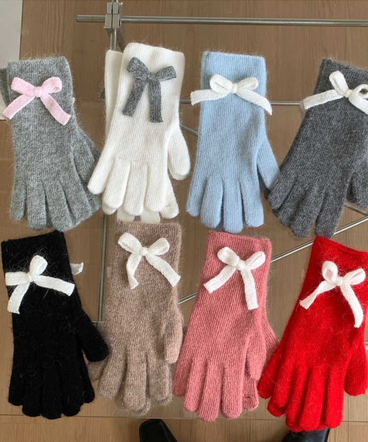 파스텔 리본 울장갑
