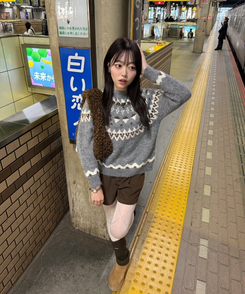 아가일 펀칭 스타킹 아이보리