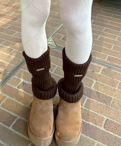 아가일 펀칭 스타킹 아이보리