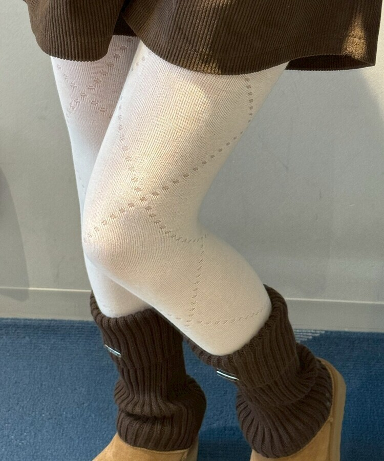 アーガイルポイントタイツ IVORY