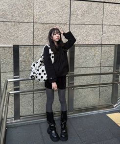 ドットタイツ GRAY