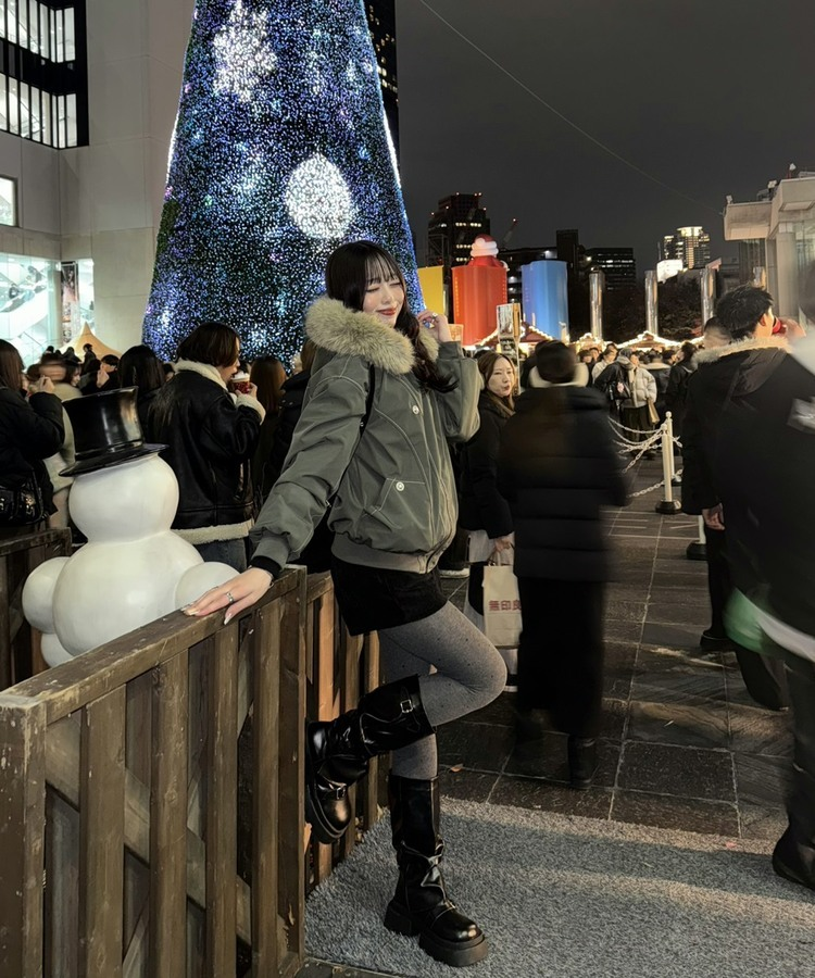 도트 스타킹 연그레이