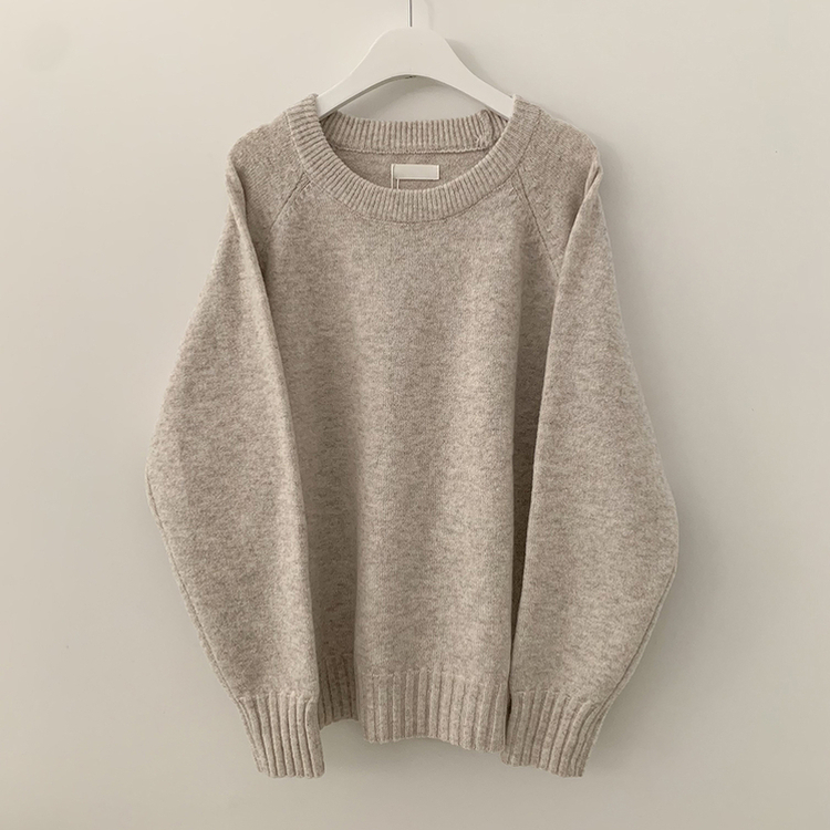 부드러운 폭닥함 여리여리 아방핏 라운드넥 래글런 오버핏 나그랑 오버핏 긴팔니트 빅사이즈