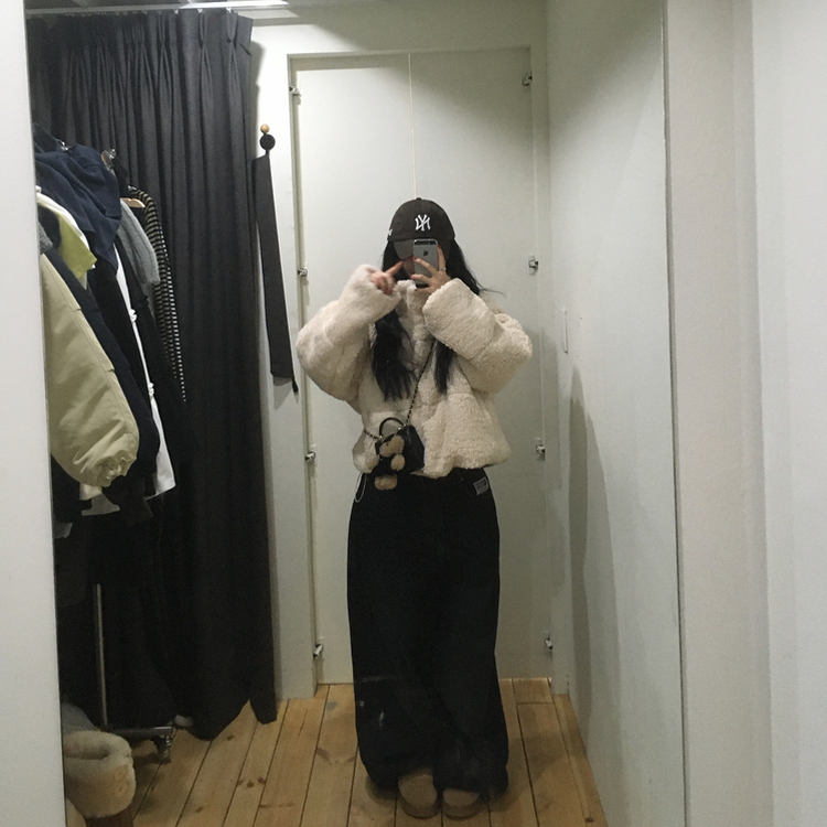 [하이넥/뽀글이] 양털 후리스 하이넥 뽀끌이 점퍼 코트