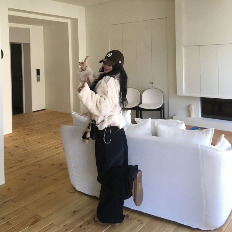 [하이넥/뽀글이] 양털 후리스 하이넥 뽀끌이 점퍼 코트