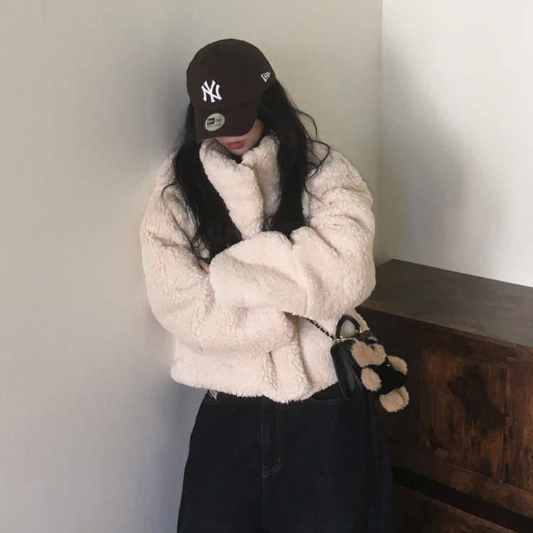 [하이넥/뽀글이] 양털 후리스 하이넥 뽀끌이 점퍼 코트