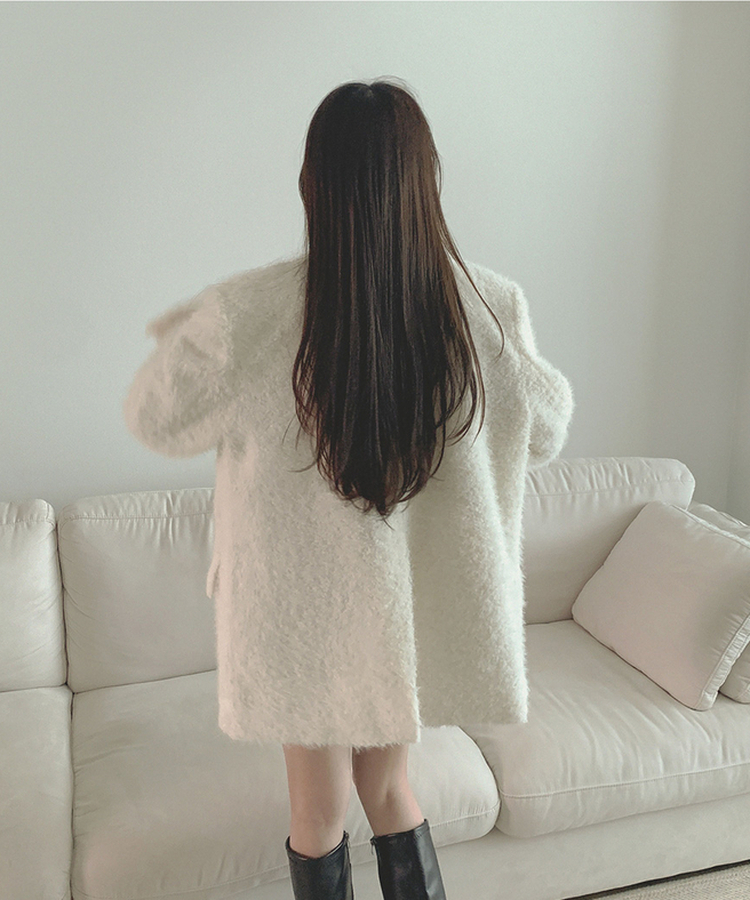 부클 누빔 안감 퍼 어깨패드 겨울 하객룩 자켓