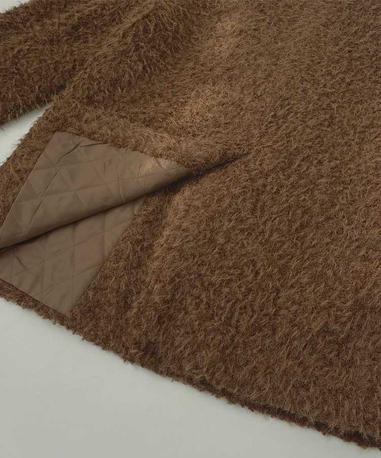 부클 누빔 안감 퍼 어깨패드 겨울 하객룩 자켓