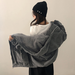 ルーズコーデュロイフードジャケットジャンパー GREY