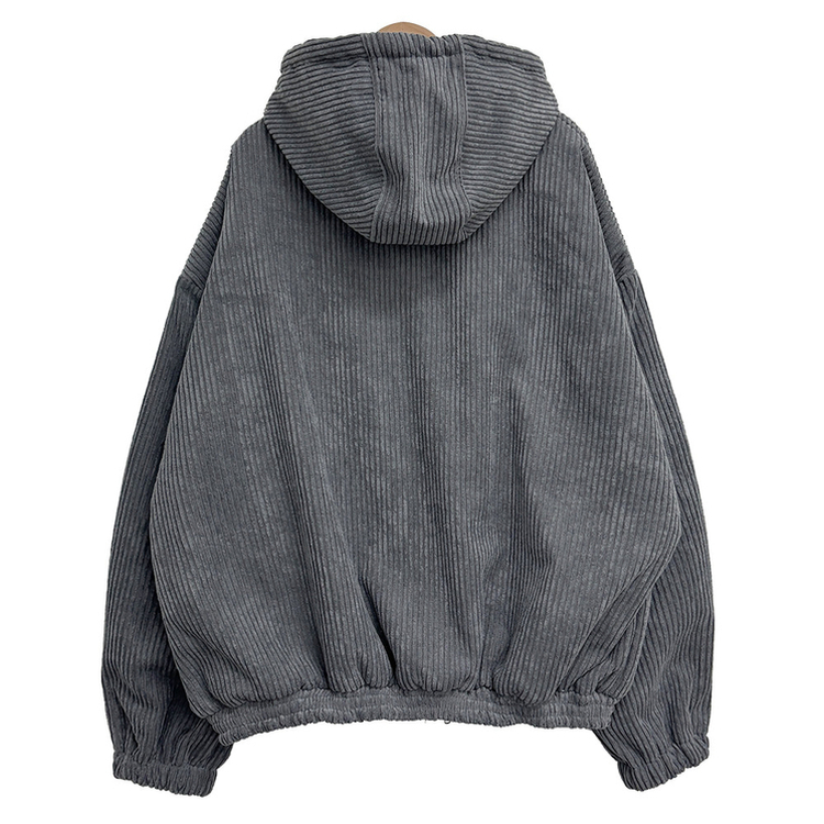 ルーズコーデュロイフードジャケットジャンパー