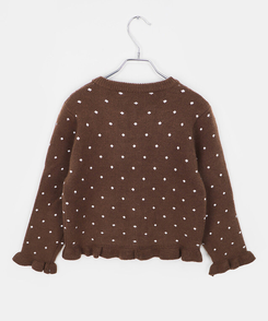 【SET】ドットキャミソール＋フリルニットカーディガン