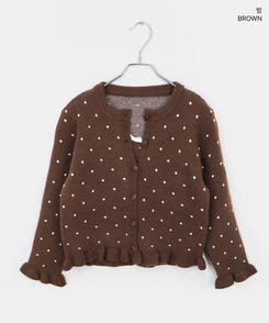 【SET】ドットキャミソール＋フリルニットカーディガン