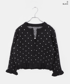 【SET】ドットキャミソール＋フリルニットカーディガン