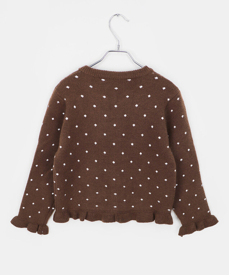 【SET】ドットキャミソール＋フリルニットカーディガン