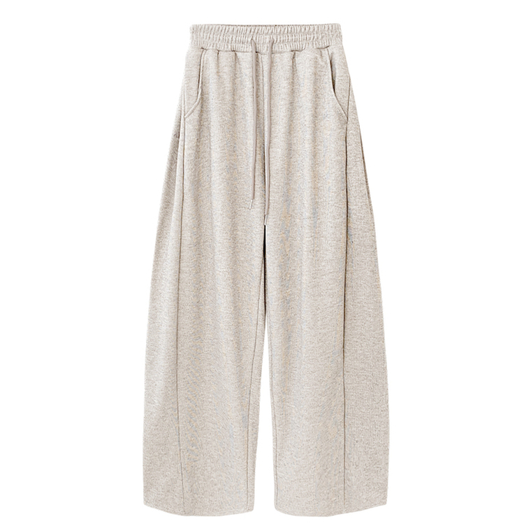 히버 니트 사이드 핀턱 와이드 기모 밴딩 트레이닝 팬츠