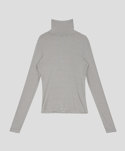 ストライプタートルネックTシャツ