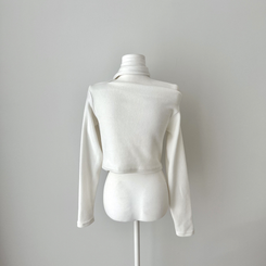 【タイ付き】ドレープオープンニット