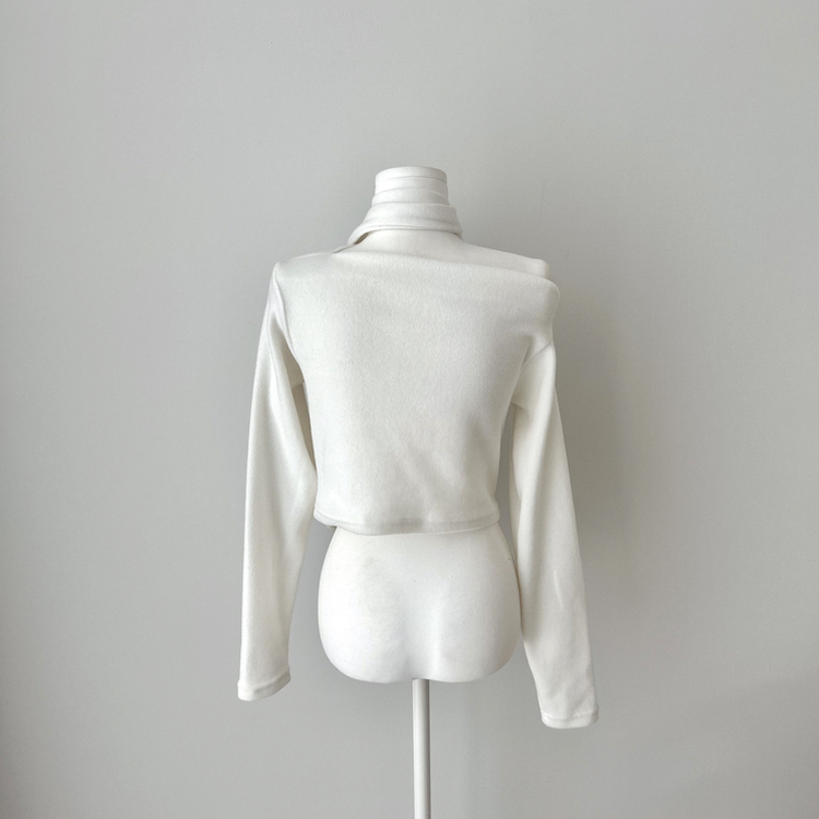 【タイ付き】ドレープオープンニット