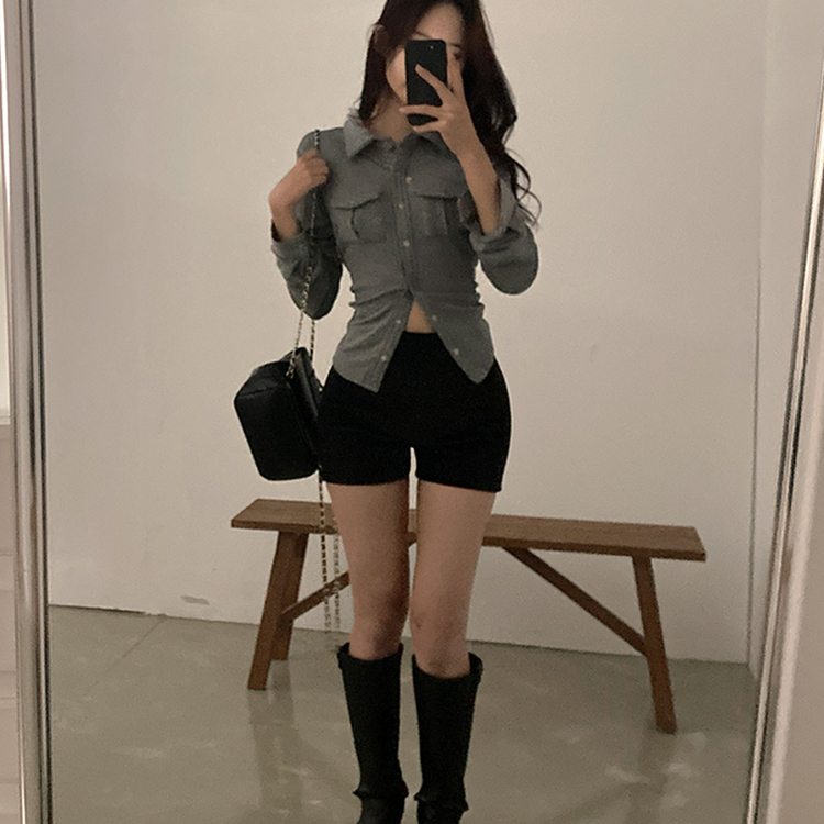 밍크 골지 숏 팬츠 블랙