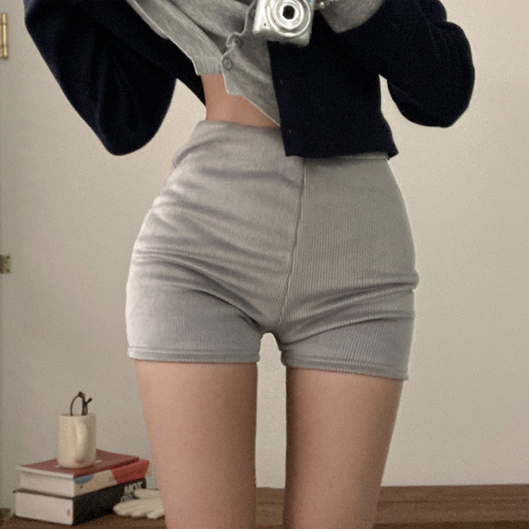 밍크 골지 숏 팬츠 그레이
