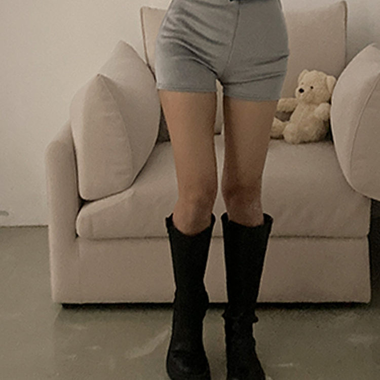 밍크 골지 숏 팬츠 그레이
