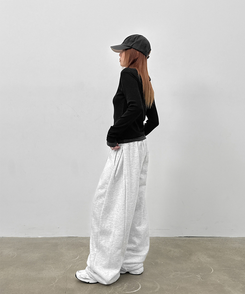 ボタンレイヤード長袖Tシャツ BLACK