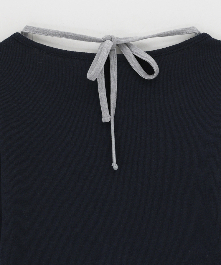 ボタンレイヤード長袖Tシャツ