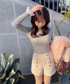 ボタンショートパンツ IVORY