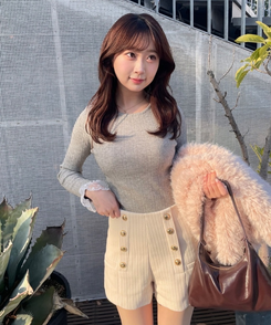 ボタンショートパンツ IVORY