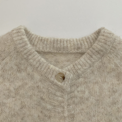 모헤어 오트밀 보카시 아방핏 라운드 데일리 겨울 가디건