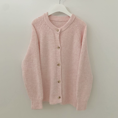 모헤어 오트밀 보카시 아방핏 라운드 데일리 겨울 가디건