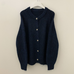 모헤어 오트밀 보카시 아방핏 라운드 데일리 겨울 가디건