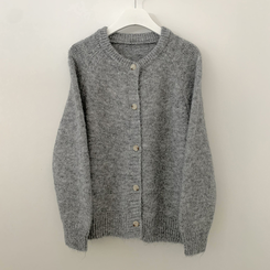 모헤어 오트밀 보카시 아방핏 라운드 데일리 겨울 가디건