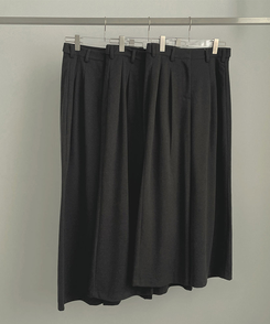 2XL모직 핀턱 안단추 비조 허리 조절 가능한 와이드 슬랙스 팬츠