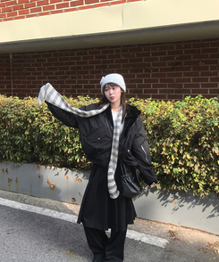 ストライプマフラー GREY