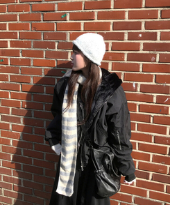 ストライプマフラー GREY