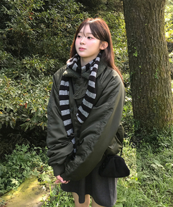 ストライプマフラー BLACK