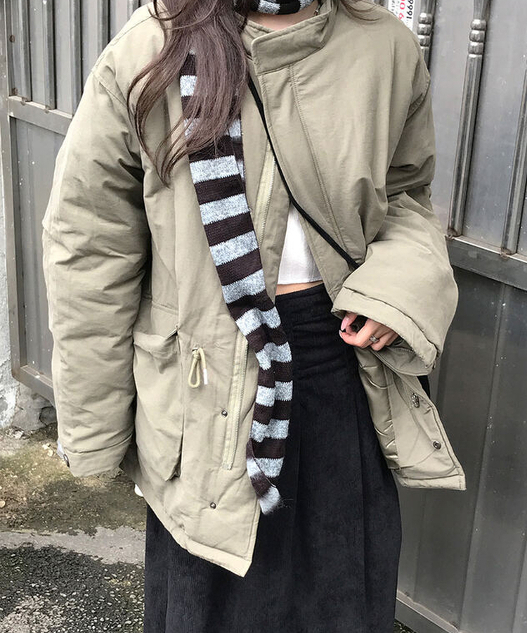 ストライプマフラー BROWN