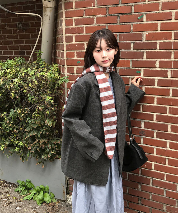 ストライプマフラー BROWN