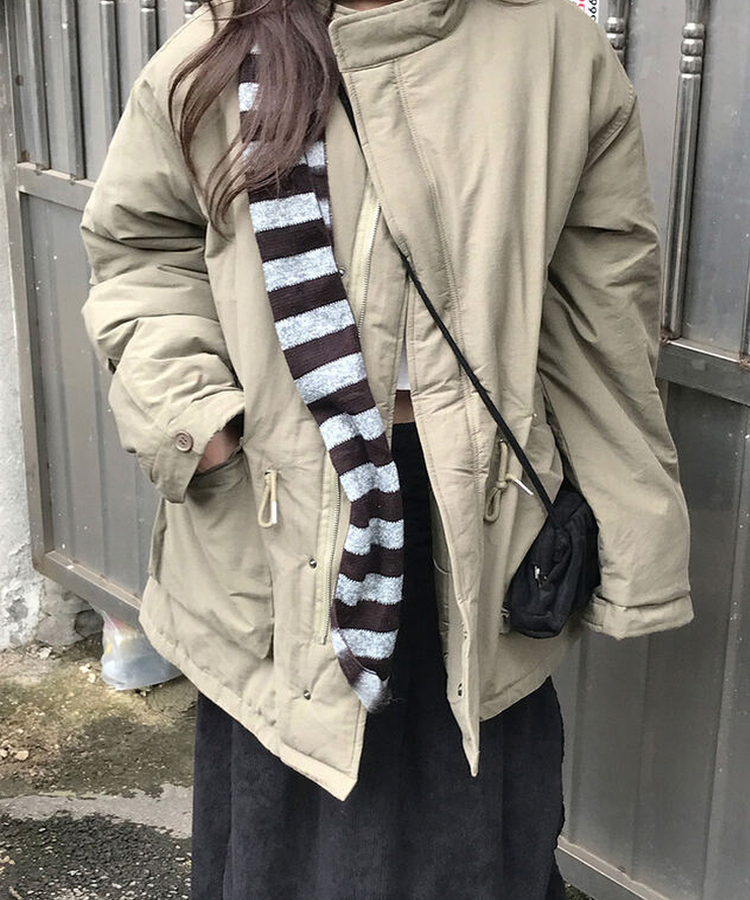 ストライプマフラー BROWN