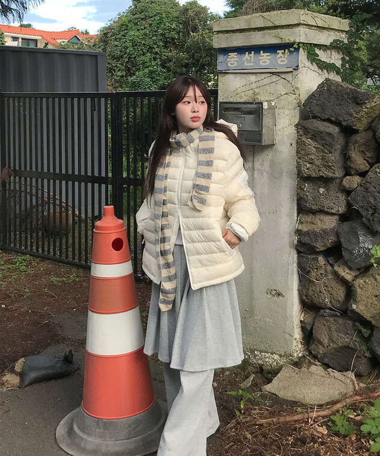 ストライプマフラー GREY